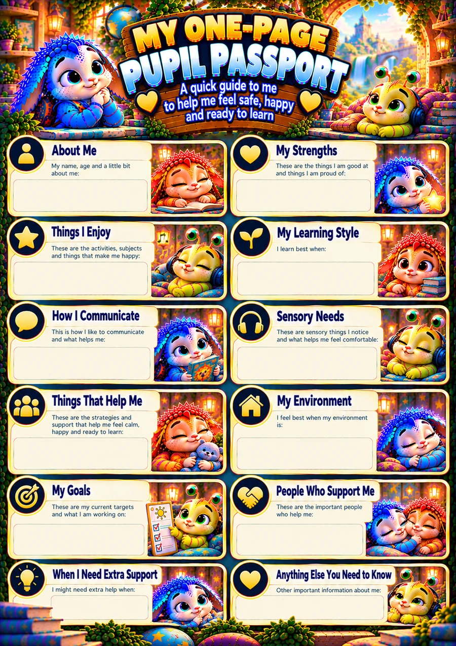 SEND Pupil Support Profile printable