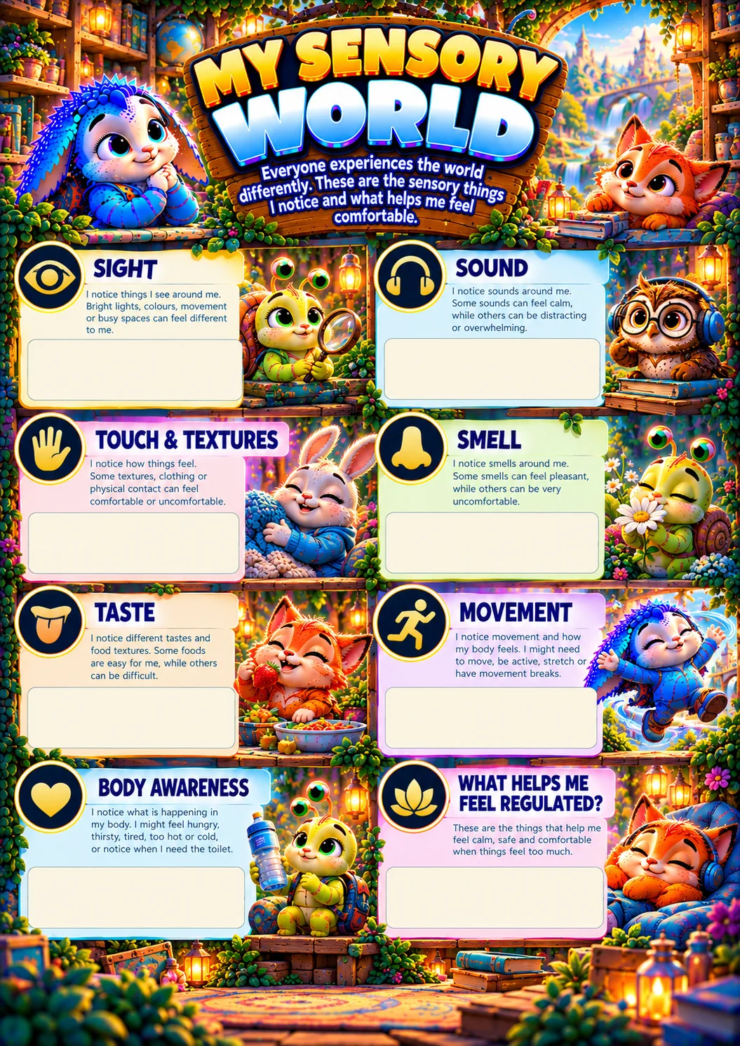 Sensory Support Toolkit printable